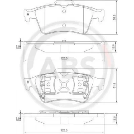 Brake Pad Set, disc brake A.B.S. 37216